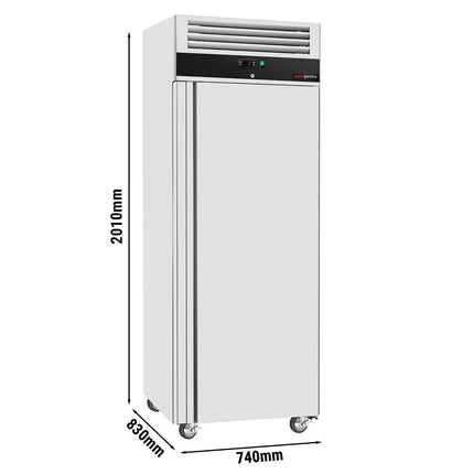 GGM Gastro Commercial Upright Fridge Stainless steel ECO - GN 2/1 - 440L - with 1 door & On castors