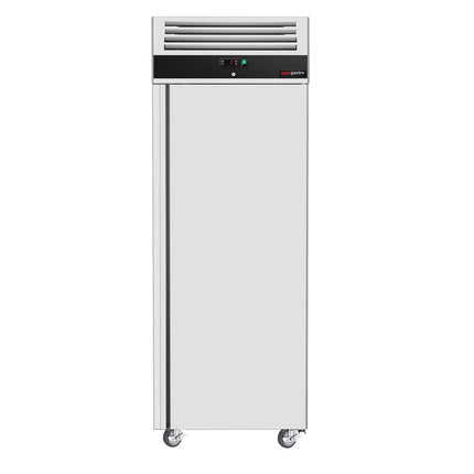 GGM Gastro Commercial Upright Fridge Stainless steel ECO - GN 2/1 - 440L - with 1 door & On castors