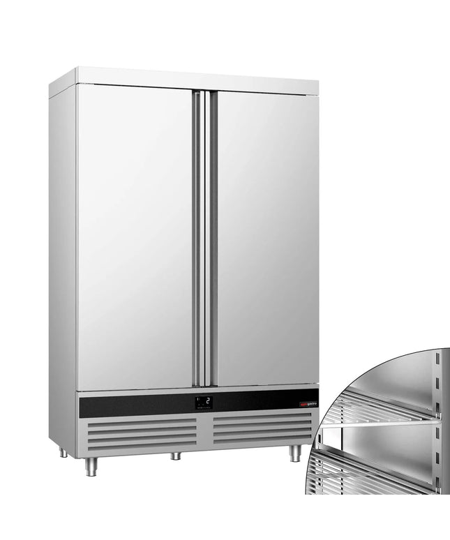 GGM Gastro Commercial Upright Fridge Stainless steel PREMIUM - 1200L - with 2 doors