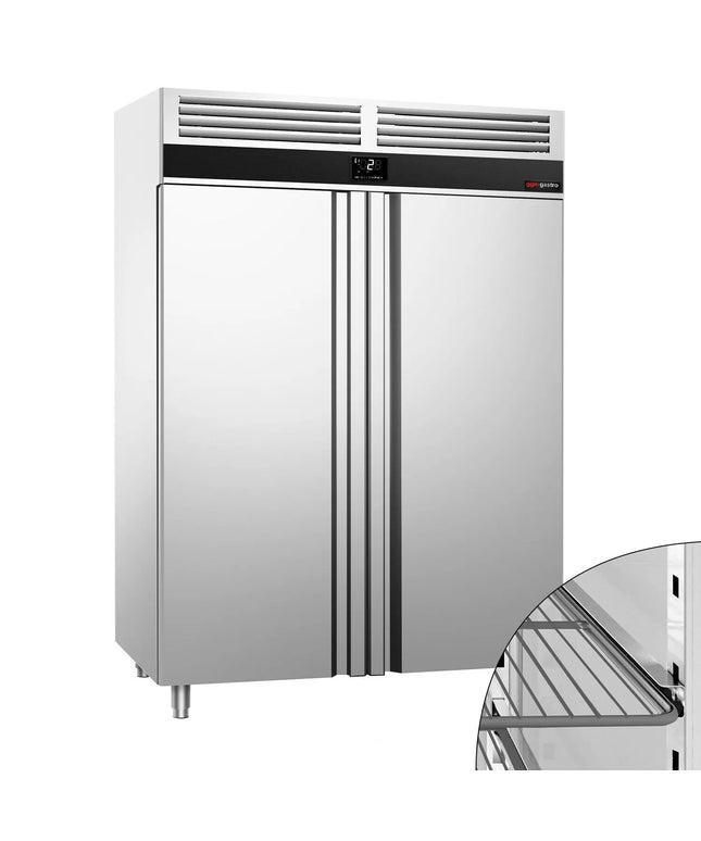 GGM Gastro Commercial Upright Fridge Stainless steel PREMIUM - 1400L - with 2 doors
