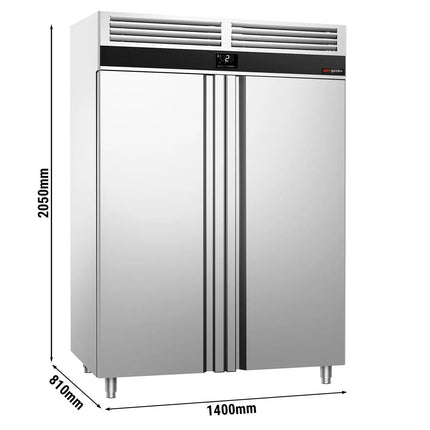 GGM Gastro Commercial Upright Fridge Stainless steel PREMIUM - 1400L - with 2 doors