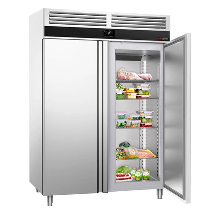 GGM Gastro Commercial Upright Fridge Stainless steel PREMIUM - 1400L - with 2 doors