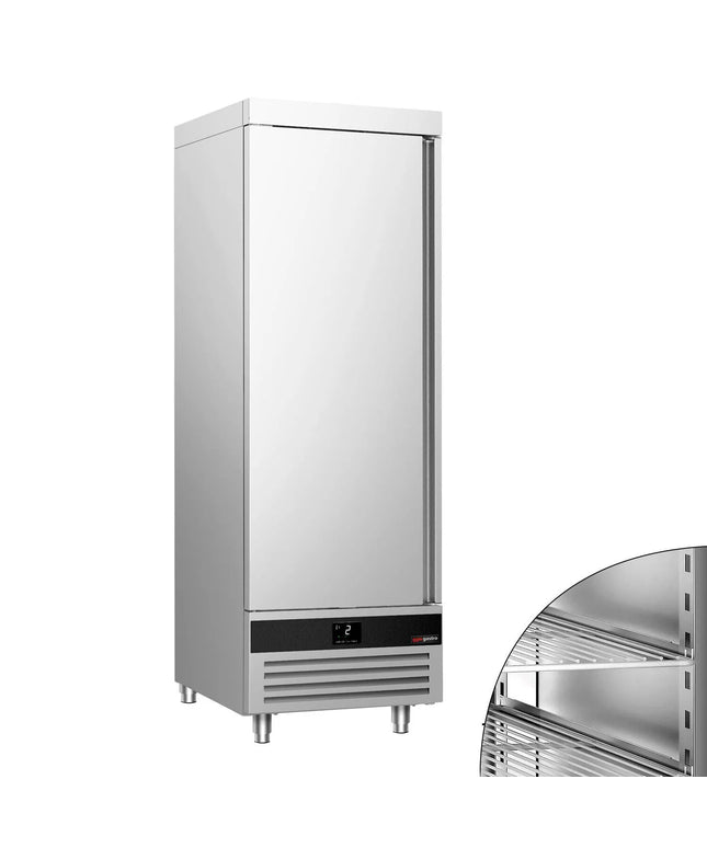 GGM Gastro Commercial Upright Fridge Stainless steel PREMIUM - GN 1/1 - 600L - with 1 door