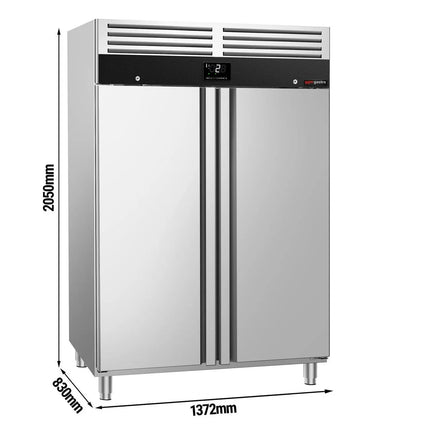 GGM Gastro Commercial Upright Fridge Stainless steel PREMIUM - GN 2/1 - 1200L - with 2 doors