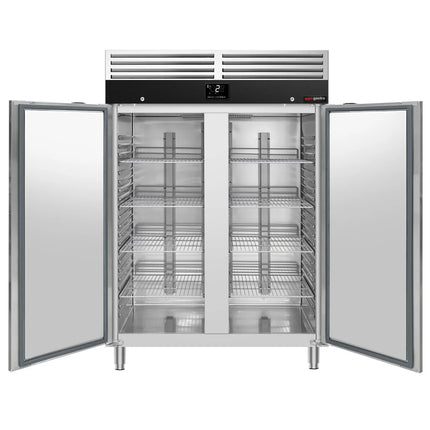 GGM Gastro Commercial Upright Fridge Stainless steel PREMIUM - GN 2/1 - 1200L - with 2 doors
