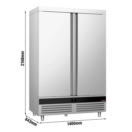 GGM Gastro Commercial Upright Fridge Stainless steel PREMIUM - GN 2/1 - 1400L - with 2 doors
