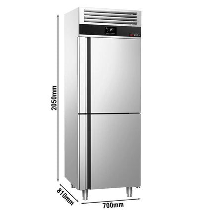 GGM Gastro Commercial Upright Fridge Stainless steel PREMIUM - GN 2/1 - 700L - with 2 half doors