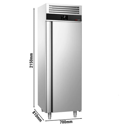 GGM Gastro Commercial Upright Fridge Stainless steel PREMIUM - GN 2/1 - 700L - with 1 door & Support grids
