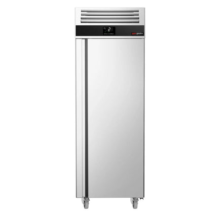 GGM Gastro Commercial Upright Fridge Stainless steel PREMIUM - GN 2/1 - 700L - with 1 door - On castors - For UK