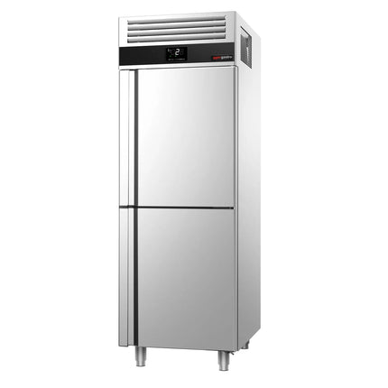 GGM Gastro Commercial Upright Fridge Stainless steel PREMIUM - GN 2/1 - 700L - with 2 half doors