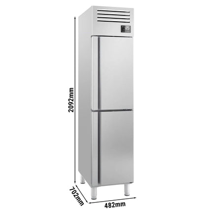 GGM Gastro Commercial Upright Fridge Stainless steel PREMIUM PLUS - GN 1/1 - 325L - with 2 doors