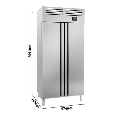 GGM Gastro Commercial Upright Fridge Stainless steel PREMIUM PLUS - GN 1/1 - 745L - with 2 doors