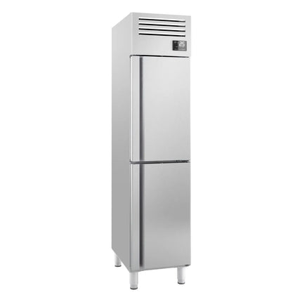 GGM Gastro Commercial Upright Fridge Stainless steel PREMIUM PLUS - GN 1/1 - 325L - with 2 doors