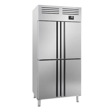 GGM Gastro Commercial Upright Fridge Stainless steel PREMIUM PLUS - GN 1/1 - 745L - with 4 half doors