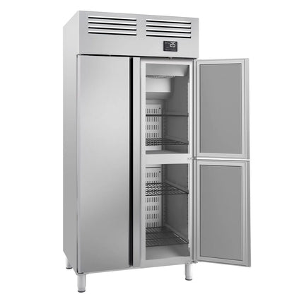GGM Gastro Commercial Upright Fridge Stainless steel PREMIUM PLUS - GN 1/1 - 745L - with 1 door & 2 half doors