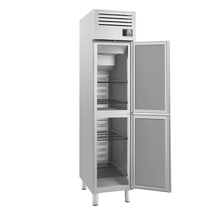 GGM Gastro Commercial Upright Fridge Stainless steel PREMIUM PLUS - GN 1/1 - 325L - with 2 doors