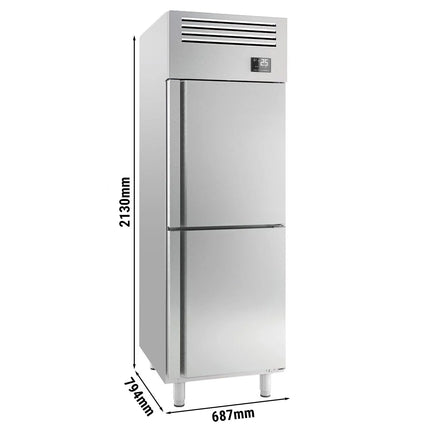 GGM Gastro Commercial Upright Fridge Stainless steel PREMIUM PLUS - GN 2/1 - 560L - with 2 half doors