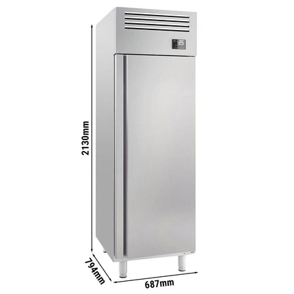 GGM Gastro Commercial Upright Fridge Stainless steel PREMIUM PLUS - GN 2/1 - 560L - with 1 door