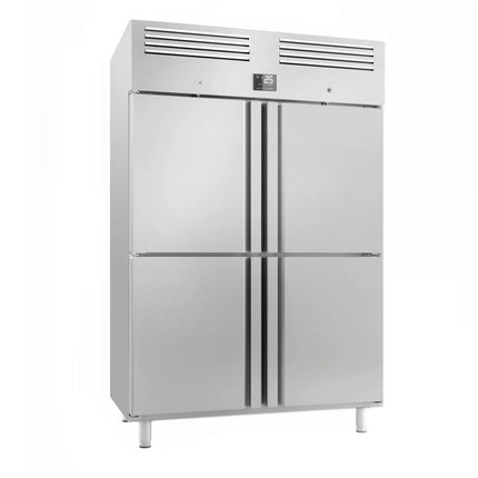 GGM Gastro Commercial Upright Fridge Stainless steel PREMIUM PLUS - GN 2/1 - 1240L - with 4 half doors