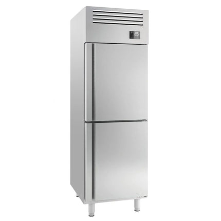 GGM Gastro Commercial Upright Fridge Stainless steel PREMIUM PLUS - GN 2/1 - 560L - with 2 half doors