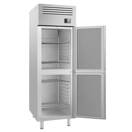 GGM Gastro Commercial Upright Fridge Stainless steel PREMIUM PLUS - GN 2/1 - 560L - with 2 half doors