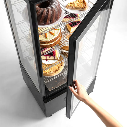 GGM Gastro Commercial upright glass door display fridge - 442L - 650mm - Double glazing - square - with 5 shelves - 1 glass door front