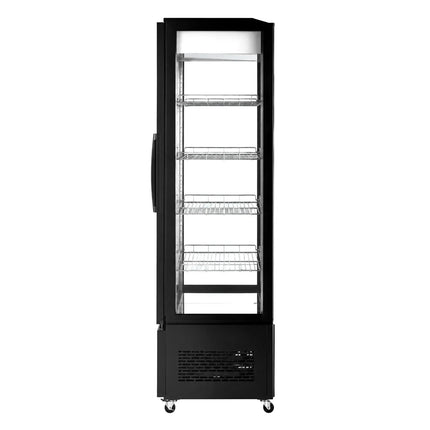 GGM Gastro Commercial upright glass door display fridge - 750L - 990mm - Double glazing - square - with 4 shelves - 2 hinged glass doors