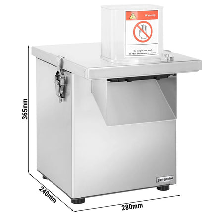 GGM Gastro Commercial Veg Prep Machine - 200W - Disc Thickness: 4mm - incl. 1 Cutting/Grating Disc & Cutter Bowl Attachment - 5 Dicing Grids