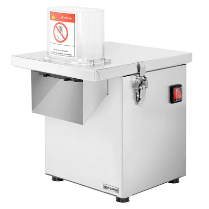 GGM Gastro Commercial Veg Prep Machine - 200W - Disc Thickness: 4mm - incl. 1 Cutting/Grating Disc & Cutter Bowl Attachment - 5 Dicing Grids