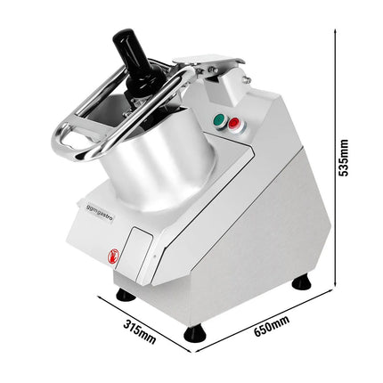 GGM Gastro Commercial Veg Prep Machine - 750W - Ø170mm Feed Opening - incl. 5 Cutting/Grating Discs