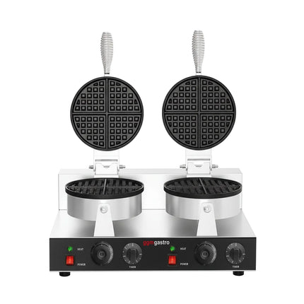GGM Gastro Commercial Waffle Maker - Double - Manual - 2.6kW - Shape: Round - Ø 180mm - plates with Teflon coating