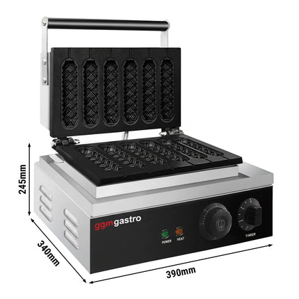 GGM Gastro Commercial Waffle Maker / Lolly Waffle Maker - Double - Manual - 1.55kW - Shape: Waffle on a stick - for 6 pieces