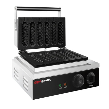 GGM Gastro Commercial Waffle Maker / Lolly Waffle Maker - Double - Manual - 1.55kW - Shape: Waffle on a stick - for 6 pieces
