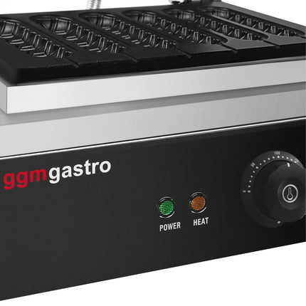 GGM Gastro Commercial Waffle Maker / Lolly Waffle Maker - Double - Manual - 1.55kW - Shape: Waffle on a stick - for 6 pieces