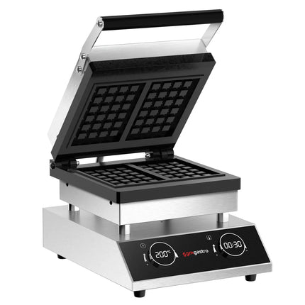 GGM Gastro Commercial Waffle Maker - Single - Digital - 1.6kW - Shape: Brussels - plates with Teflon coating