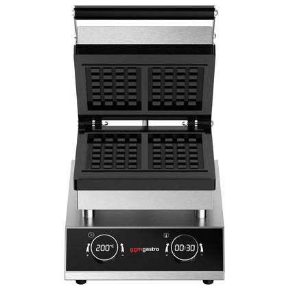 GGM Gastro Commercial Waffle Maker - Single - Digital - 1.6kW - Shape: Brussels - plates with Teflon coating