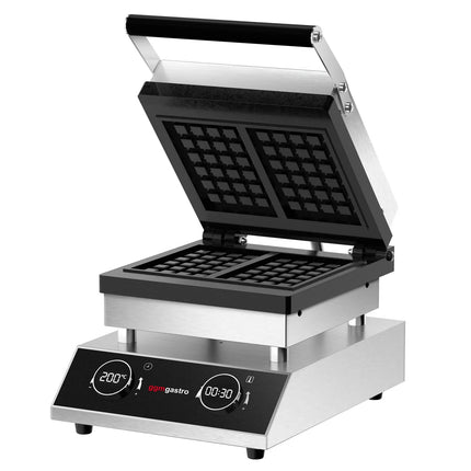 GGM Gastro Commercial Waffle Maker - Single - Digital - 1.6kW - Shape: Brussels - plates with Teflon coating