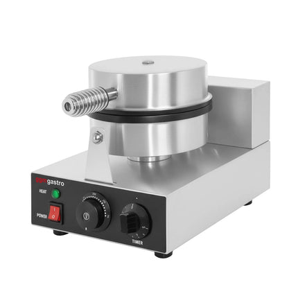 GGM Gastro Commercial Waffle Maker - Single - Manual - 1.3kW - Shape: Hearts - Ø 180mm - plates with Teflon coating