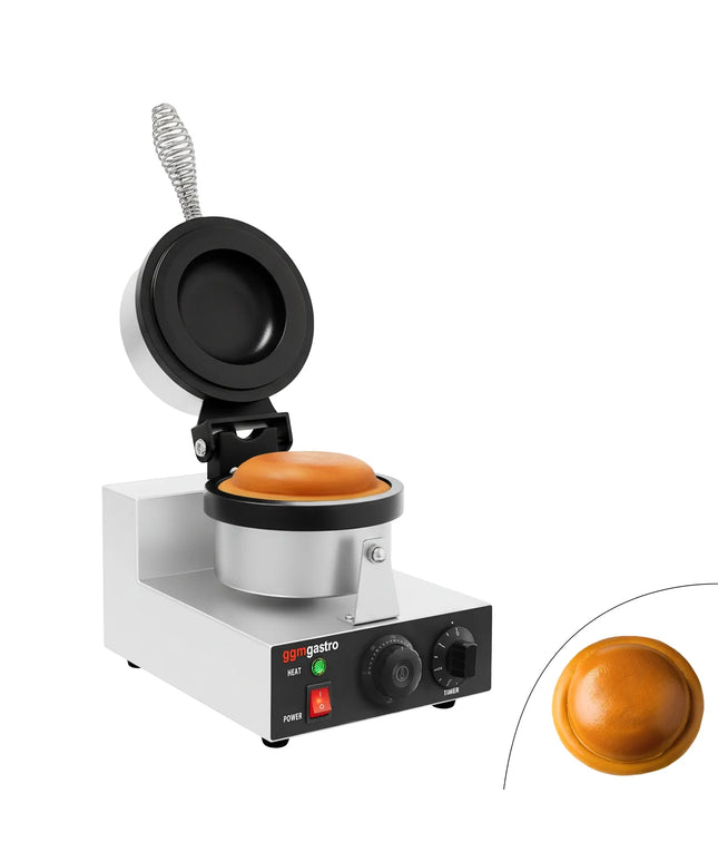 GGM Gastro Commercial Waffle Maker - Single - Manual - 1.3kW - Shape: Round - Ø 115mm - plates with Teflon coating