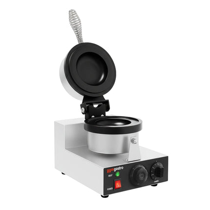 GGM Gastro Commercial Waffle Maker - Single - Manual - 1.3kW - Shape: Round - Ø 115mm - plates with Teflon coating