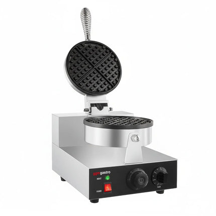 GGM Gastro Commercial Waffle Maker - Single - Manual - 1.3kW - Shape: Round - Ø 180mm - plates with Teflon coating
