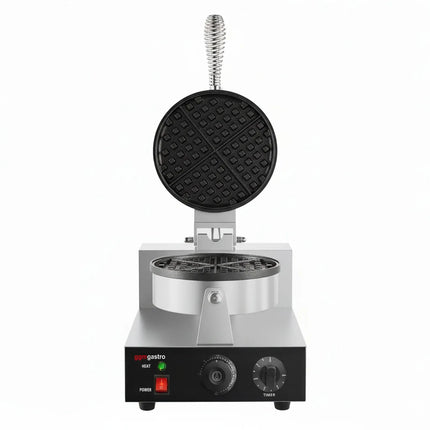 GGM Gastro Commercial Waffle Maker - Single - Manual - 1.3kW - Shape: Round - Ø 180mm - plates with Teflon coating