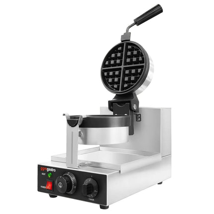 GGM Gastro Commercial Waffle Maker - Single - Manual - 1.3kW - Shape: Round - Ø 180mm - with 180° rotating plates - plates with Teflon coating