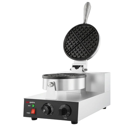 GGM Gastro Commercial Waffle Maker - Single - Manual - 1.3kW - Shape: Round - Ø 180mm - plates with Teflon coating