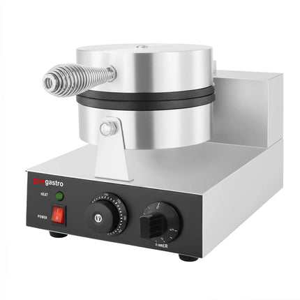 GGM Gastro Commercial Waffle Maker - Single - Manual - 1.3kW - Shape: Round - Ø 180mm - plates with Teflon coating