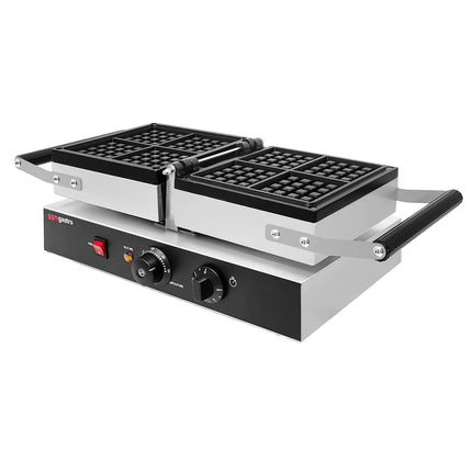GGM Gastro Commercial Waffle Maker - Single - Manual - 1.6kW - Shape: Brussels - with 180° rotating plates
