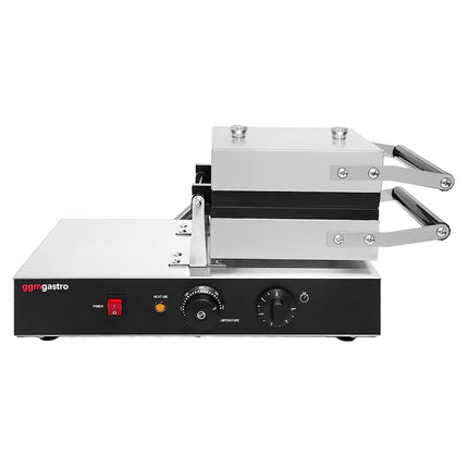 GGM Gastro Commercial Waffle Maker - Single - Manual - 1.6kW - Shape: Brussels - with 180° rotating plates