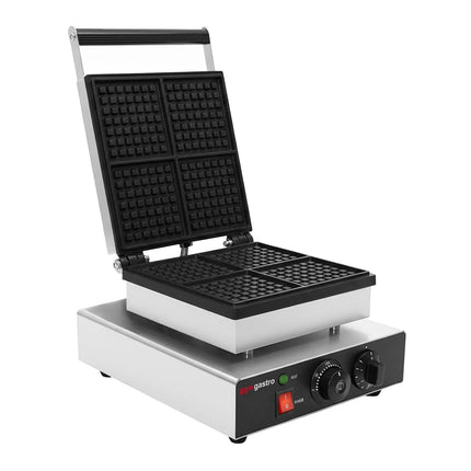 GGM Gastro Commercial Waffle Maker - Single - Manual - 1.75 kW - Shape: 4 Brussels Waffles