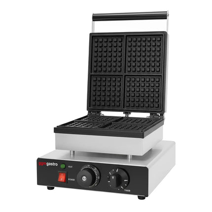 GGM Gastro Commercial Waffle Maker - Single - Manual - 1.75 kW - Shape: 4 Brussels Waffles