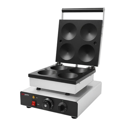 GGM Gastro Commercial Waffle Maker - Single - Manual - 1.75kW - Shape: 4 Pancakes